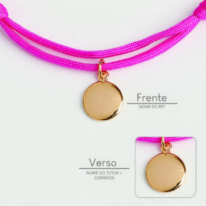 Coleira Com Pingente - Rosa Pink