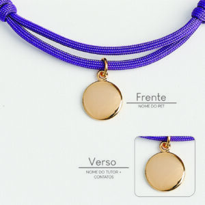 Coleira Com Pingente - Roxo